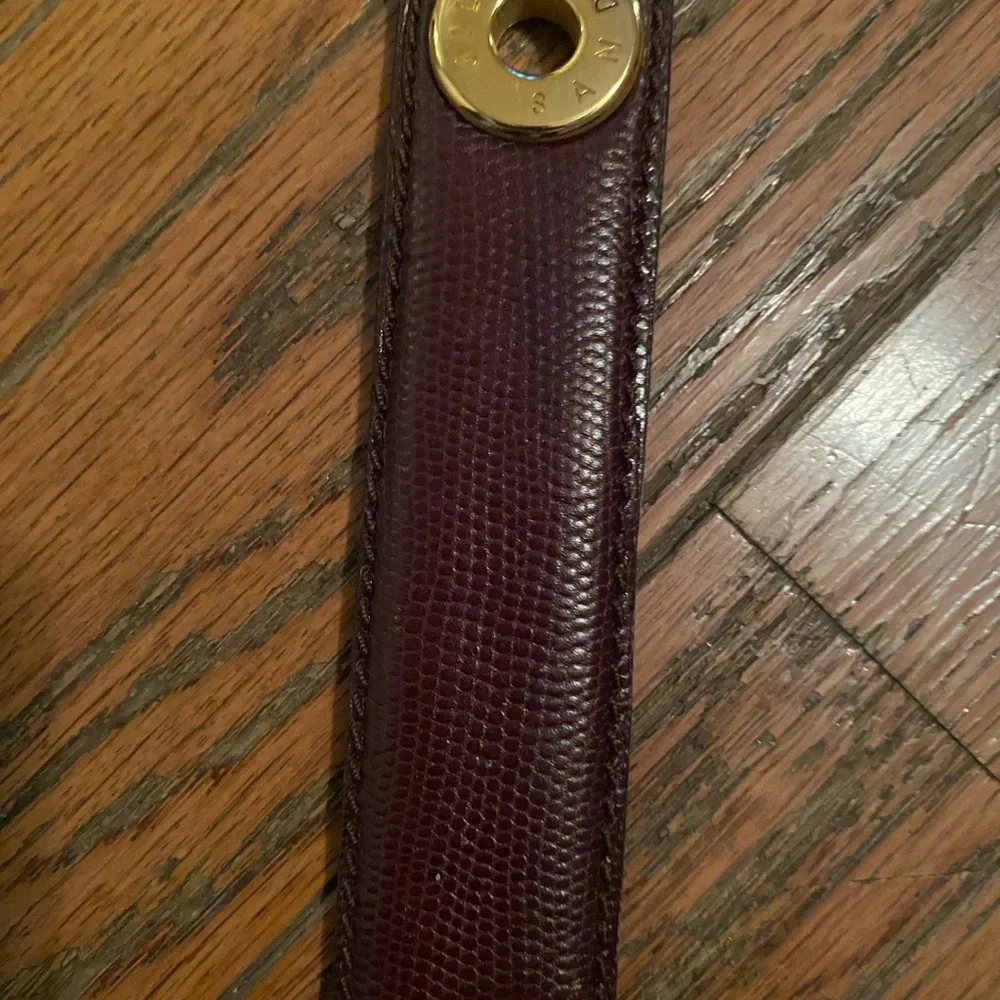 Vintage Jil Sander Brown Leather Belt Gold Hardware Minimalist women xs-small